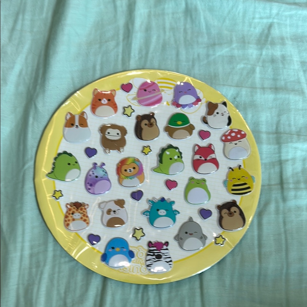 Cute Animal Stickers on Yellow Sheet